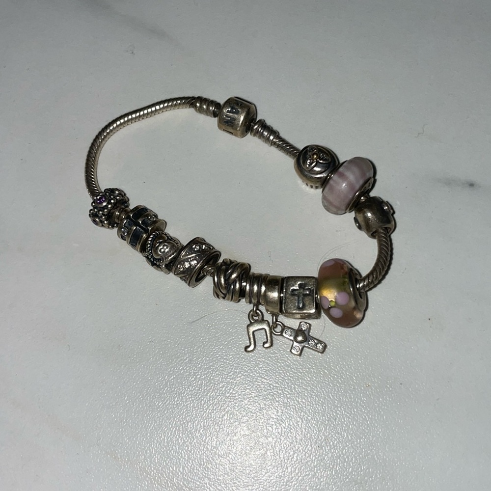 Pandora bracelet with many pandora charms